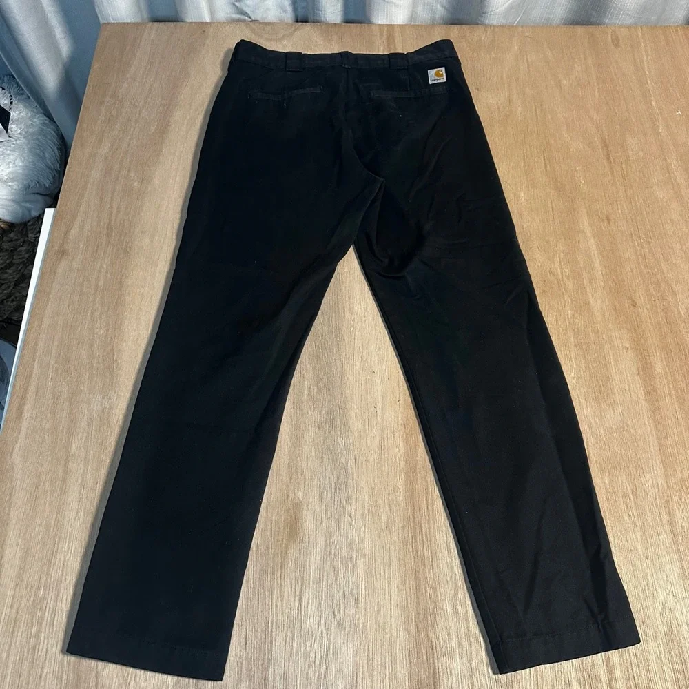 Carhartt Mens Black Straight Fit Work Pants Chinos Size 30x30